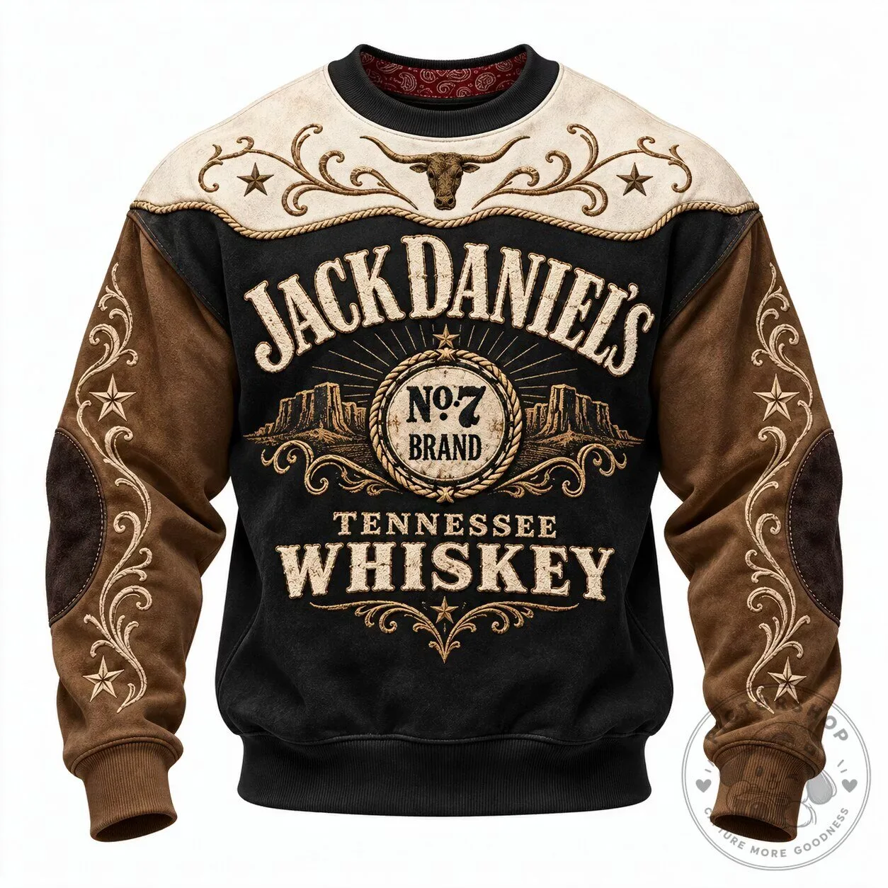 Western Cowboy Style Sweatshirt featuring Jack Daniel's Tennessee Whiskey 2 Western Cowboy Style Sweatshirt featuring Jack Daniel's Tennessee Whiskey